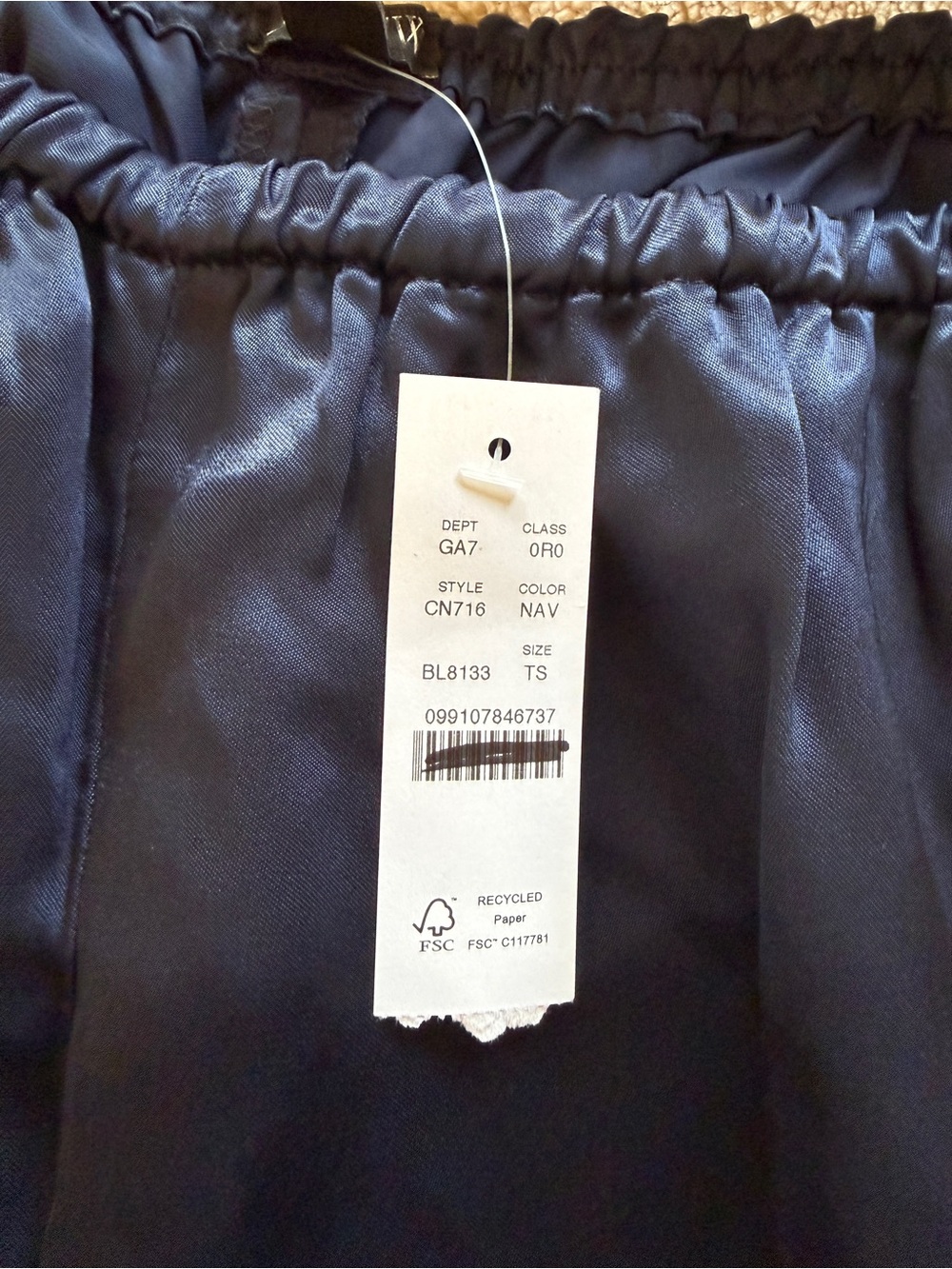 NWT JCrew Tall Cosmo pant in luster charmeuse - Navy - Small Tall - CN716 - Picture 14 of 14